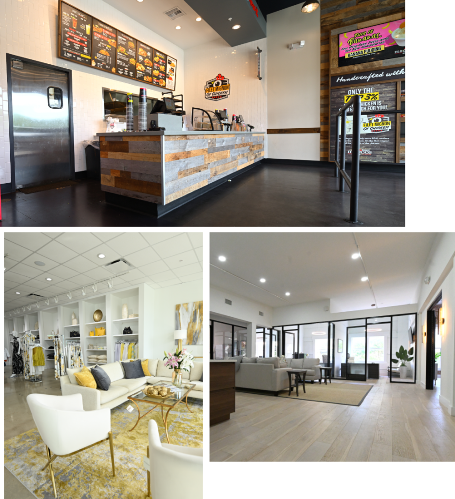 A collage of various construction projects that DC Green has completed!