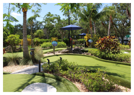 A lush golfing course.